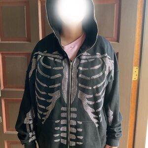 Skeleton Zip-up Hoodie XL
